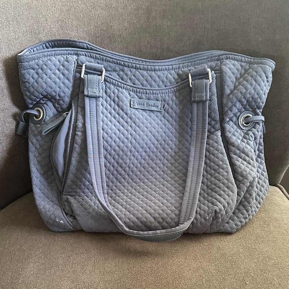 Vera Bradley Gray Microfiber Glenna Shoulder Bag